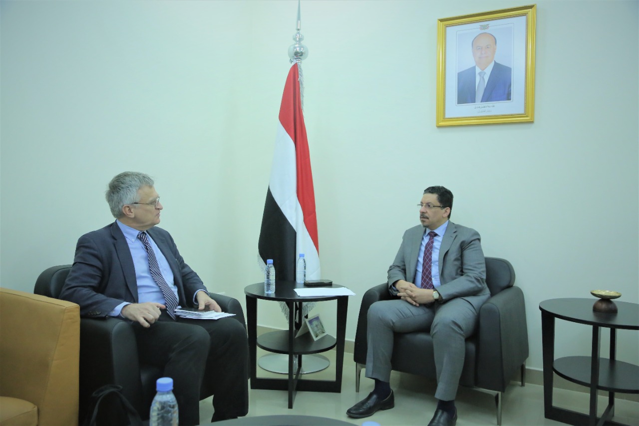 بن مبارك يلتقي المبعوث السويدي الى اليمن
