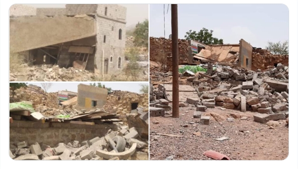 مليشيا الحوثي تفجر منازل 3 أشقاء في عمران
