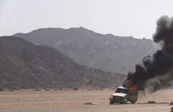 تقدم كبير للجيش الوطني في الجوف وتدمير عربة عسكرية وطائرة مُسيّرة للحوثيين شرقي الحزم 