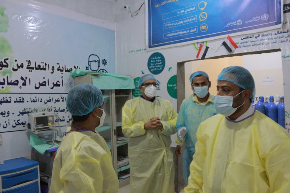وزير الصحة يطلع على سير العمل بمركز العزل الرئيسي لحالات كوفيد19 بمأرب