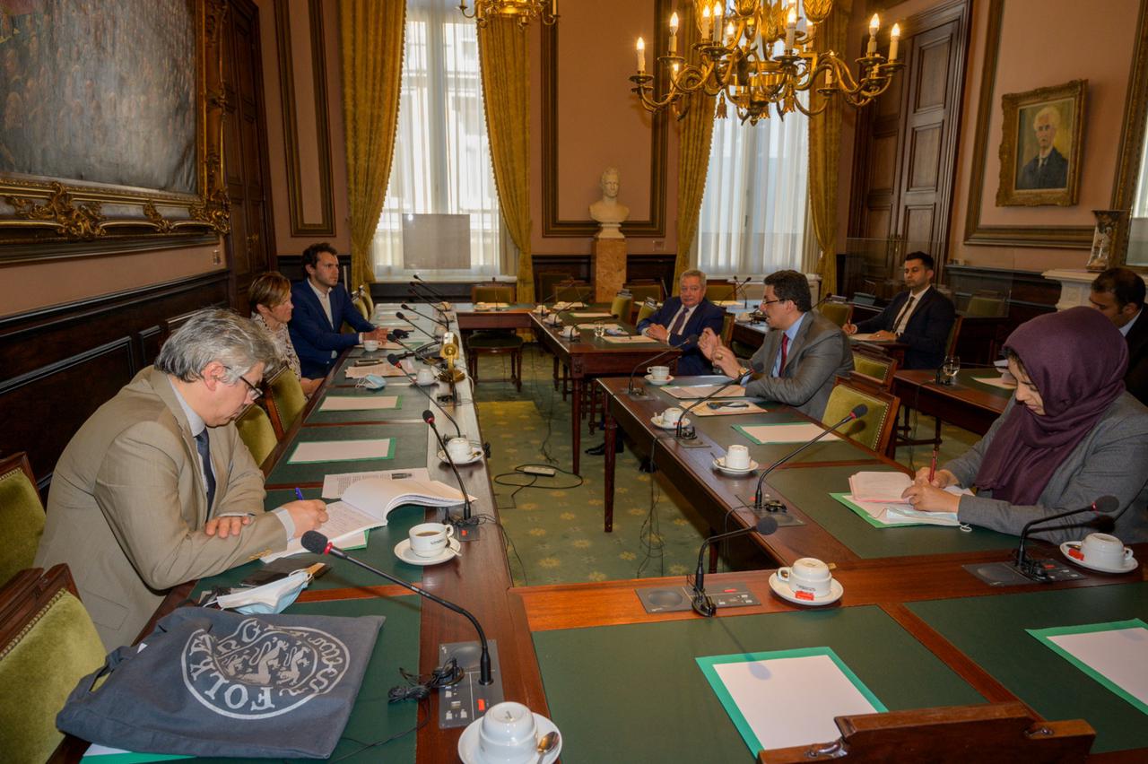 وزير الخارجية يلتقي رئيسة لجنة العلاقات الخارجية في البرلمان البلجيكي