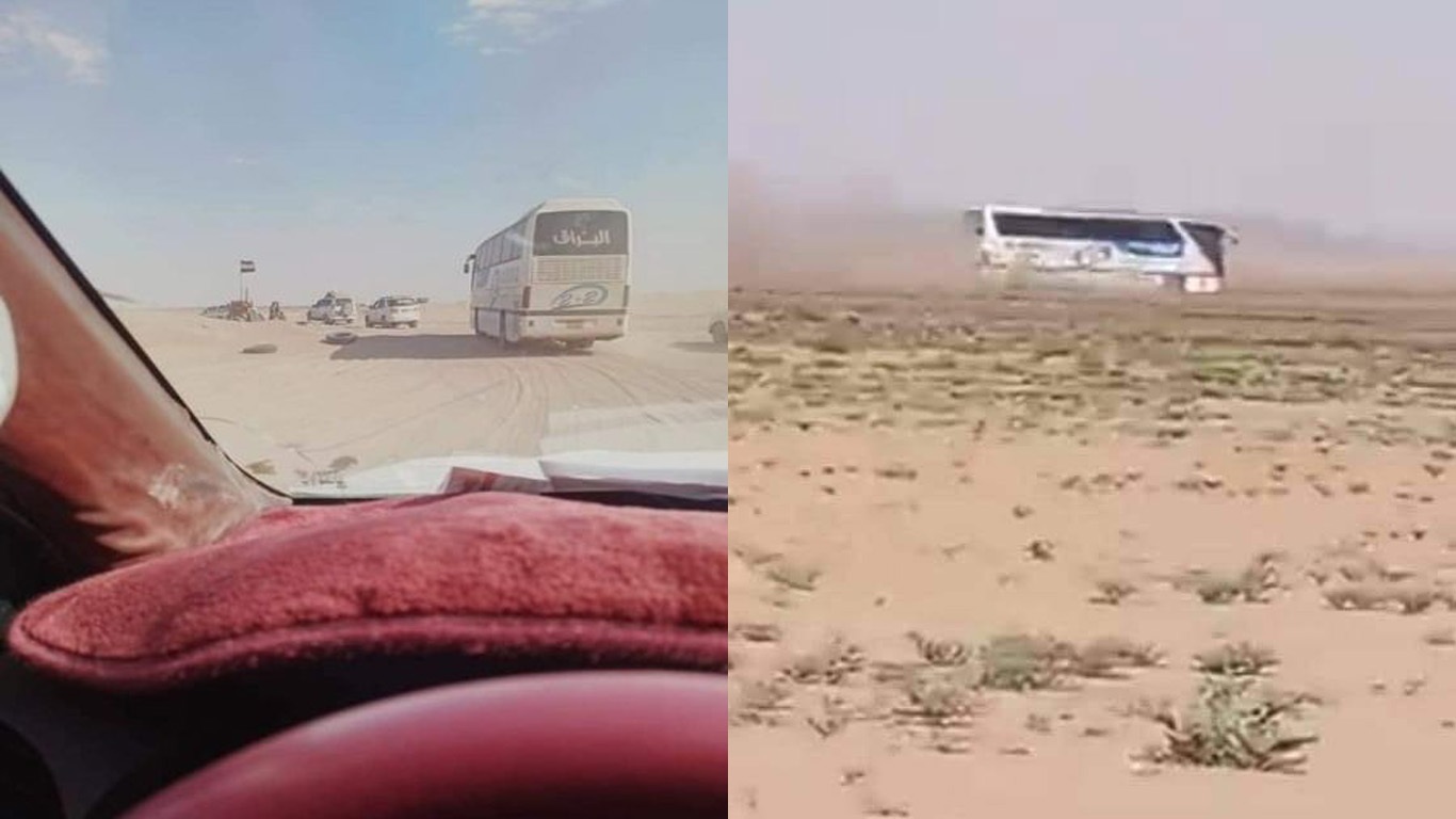 الجوف.. إصابة مسافرين اثنين جراء استهداف عناصر حوثية حافلة نقل جماعي على الطريق الصحراوي بالمحافظة