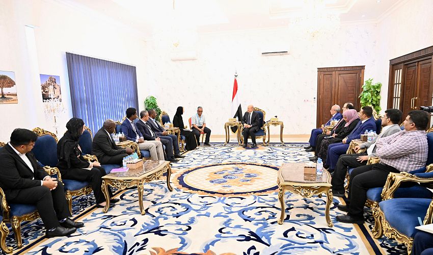 رئيس مجلس القيادة الرئاسي يستقبل وفدًا  من حلف اللقاحات العالمي