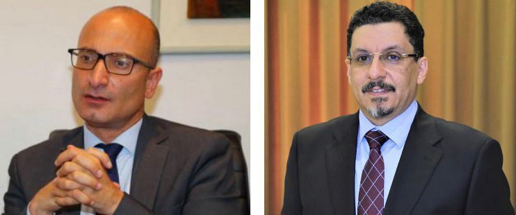 بن مبارك يناقش مع السفير الفرنسي التطورات المتعلقة باستهداف مليشيا الحوثي ميناء الضبه النفطي
