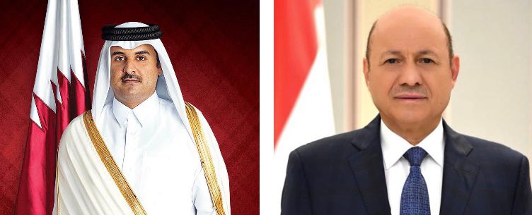 الرئيس العليمي يتلقى برقيتي تهنئة من أمير قطر ونائبه