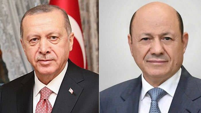 رئيس مجلس القيادة الرئاسي يهنئ الرئيس التركي بمناسبة فوزة في الانتخابات