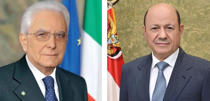 رئيس مجلس القيادة يهنئ الرئيس الإيطالي بالعيد الوطني لبلاده